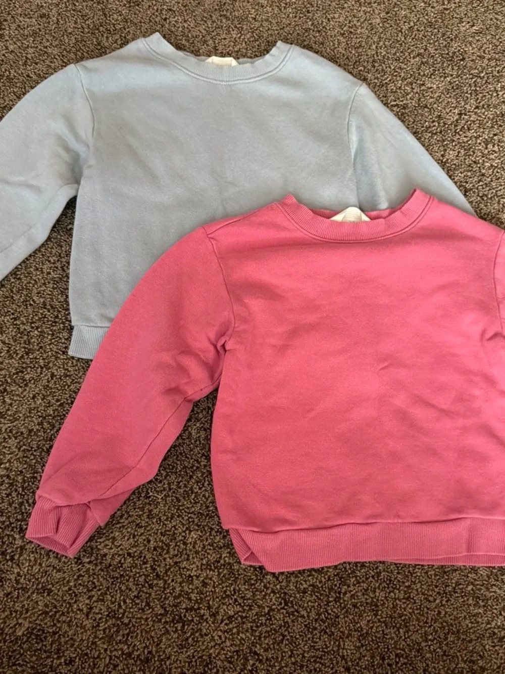 H&M Kids Sweatshirt Duo in Pink and Light Blue